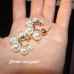 Серьги белые жемчужные полукольца – 2257