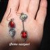 Серьги винтажного стиля разные с кристаллами – 2355