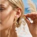 Длинные серьги с бусинами сплетения жемчуга в кораллах – 2546-1