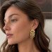 Серьги большие матовые глаза с подвесками – 2849