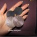 Серьги длинные черно-золотистые круги диски  - 2932-1