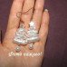 Серьги белая елка жемчужная из бусин - 2936-1