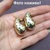 Серьги золотистые капли в цветных стразах - 3024-1