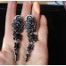 Серьги длинные черные в стразах Али – 3070