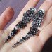 Серьги длинные черные в стразах Али – 3070