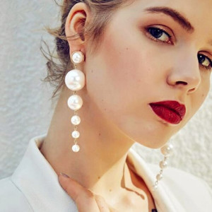 Довгі сережки Стильні перлини
