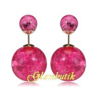 Серьги шарики Dior Магия малиновые