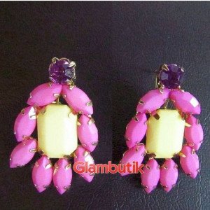 Яркие серьги Флоран розовые