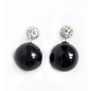 Серьги шарики Dior Роскошь чёрная с белым