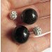 Серьги шарики Dior Роскошь чёрная с белым