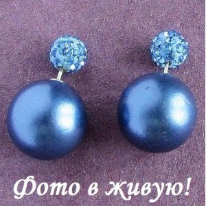 Серьги шарики Dior Роскошь синие