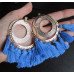 Голубые серьги кольца Кисти