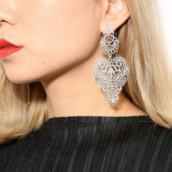 Сережки Елегантність ажуру в сріблі – Glambutik