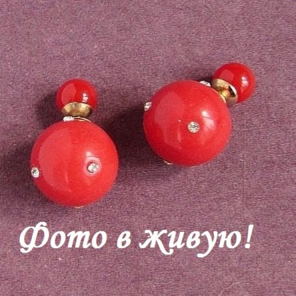 Серьги шарики Dior Красные грёзы