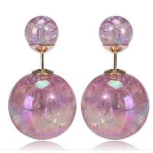 Серьги шарики Dior Магия сиреневая