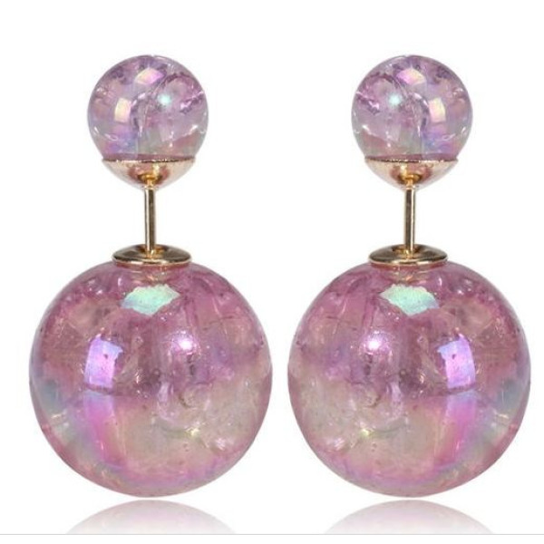 Серьги шарики Dior Магия сиреневая