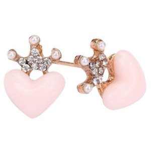 Серьги Сердца в коронах