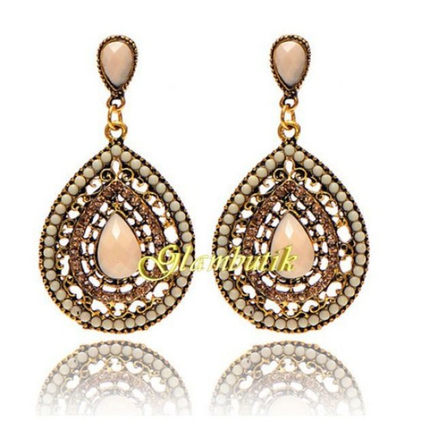 Серьги Восточная роскошь белые Style City – Glambutik
