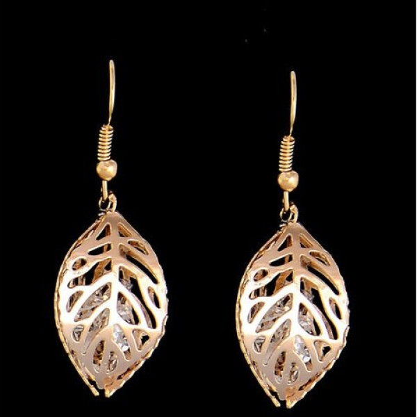 Серьги лист с кристаллами Magic jewelry 