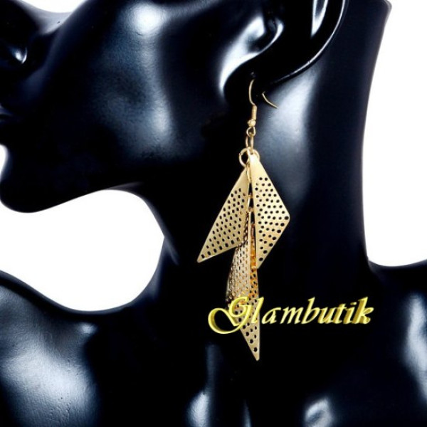 Стильные серьги Ажурные треугольники – Glambutik