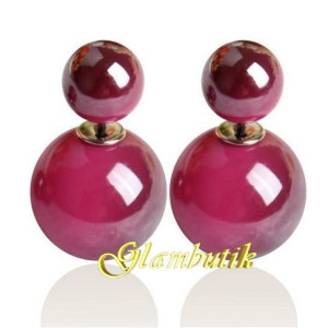 Сережки кульки Dior Омбре малинове 