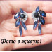 Синие серьги в стразах Дафна