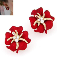 Серьги CHANEL Красный цветок роскоши
