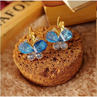 Серьги Сверкающие бабочки синие