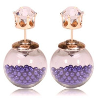 Серьги шарики Dior Surprise с цирконом fiolet