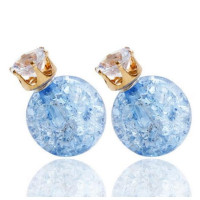 Серьги голубые шарики Dior Магия с цирконом