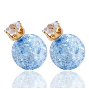 Серьги голубые шарики Dior Магия с цирконом