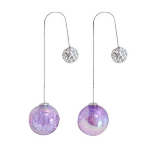 Серьги шарики Dior Магия завитка фиолет