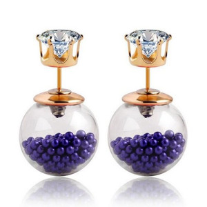 Серьги шарики Dior Surprise с цирконом синие