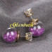 Серьги шарики сиреневые Dior Нектар с цирконом