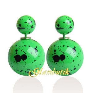 Серьги шарики Dior Пятнышки в зелёном