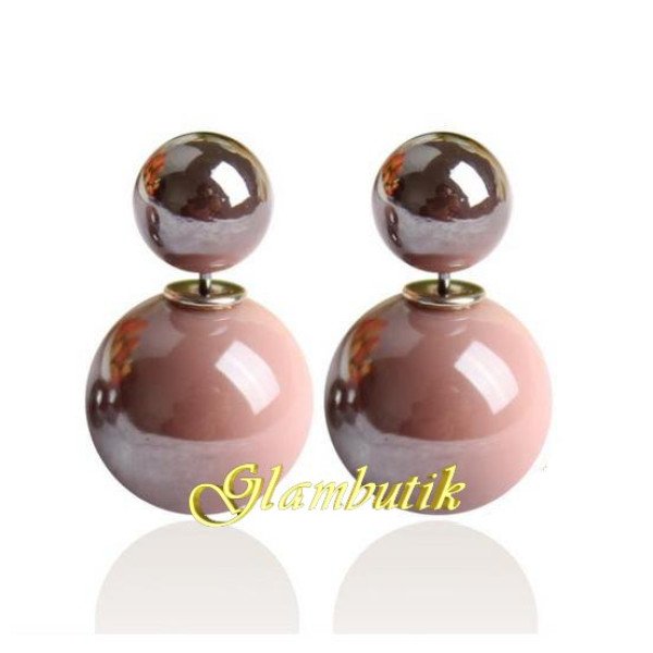 Серьги персиковые шарики Dior Омбре