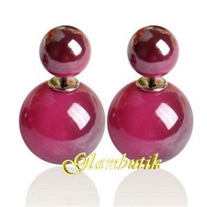 Серьги шарики Dior Омбре малиновое
