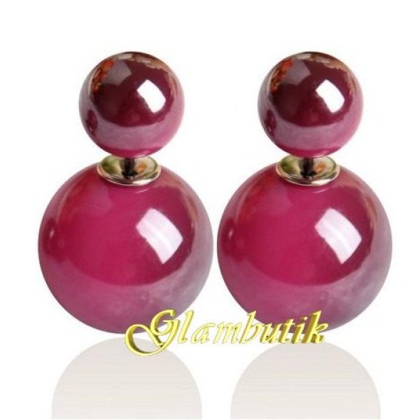 Сережки кульки Dior Омбре малинове – 6141