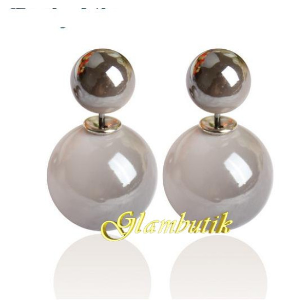 Серьги шарики Dior Омбре серое