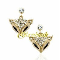 Серьги Лисички в стразах
