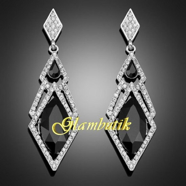 Вечерние серьги Чёрные кристаллы – Glambutik