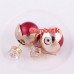 Серьги шарики Dior Цветок циркона с бордо