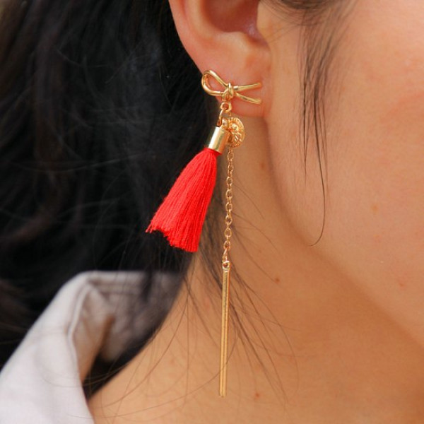 Красные серьги-кисти Романтика – Glambutik