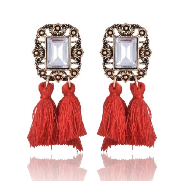 Красные серьги кисточки Шик – Glambutik
