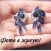 Синие серьги в стразах Дафна