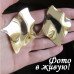 Массивные серьги Мятые пластины золотистые