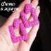 Массивные серьги Квадрат малиновые меньшие