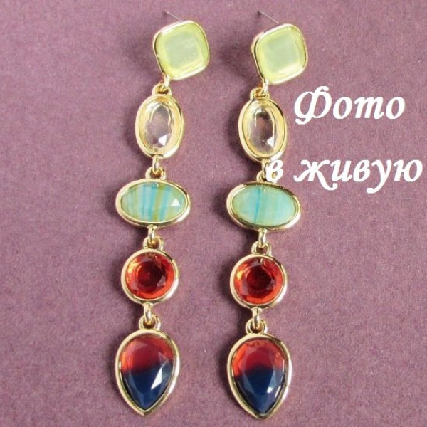 Длинные серьги с кристаллами Зои