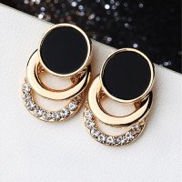Серьги в стразах Круги и кольца
