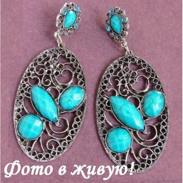 Сережки Miralla в блакитному вінтажі – Glambutik